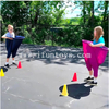 Funny Outdoor Granny Pants Game Set with Bouncy Balls Giant Catching Pants for Team Building Family Reunion Yard Games Hilarious Party Sports Props for Adults & Kids