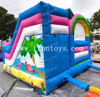 Inflatable Flamingo Bouncer Slide Combo Pink Tropical Theme Jumping Castle with Slide Heavy Duty PVC Bounce House for Party Rental Business