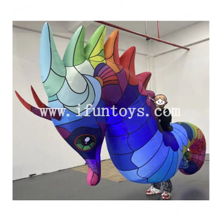 Walkabout Puppet Inflatable Seahorse Costume with LED Light for Parade Performance