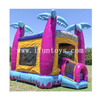 Teal Rippling Rush Bouncer Inflatable Jumping Trampoline Bouncy Castle Bouncer House for Family Backyard Fun
