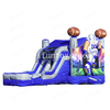 Football Combo Dual Lane Inflatable Football Bouncy House Dry / Wet Bouncy Castle with Slide and Pool