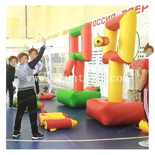Interactive Inflatable Bombardier Rocket Toss Throwing Game for Team Building