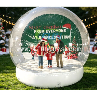 Commercial Inflatable PVC Snow Globe Bubble House Tent with Mattress Floor And Changeable Backdrop for Christmas Outdoor Party