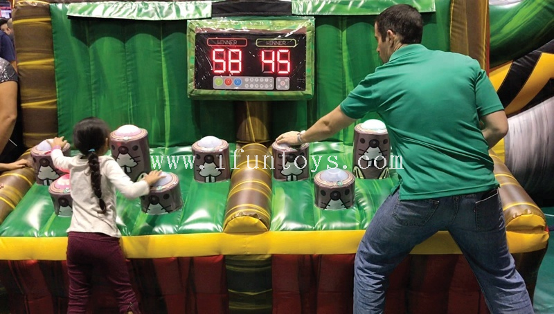 Battle Light Challenge Inflatable Zap A Mole Carnival Game, Inflatable Whack-A-Mole Game with IPS System