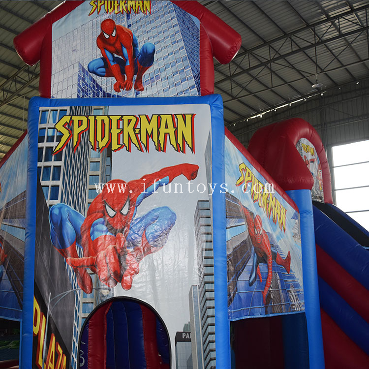 Most popular Jumping Inflatable Spider man Bouncy Castle combo /inflatable bounce house for kids