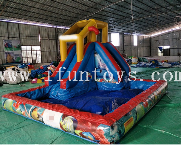Inflatable Water Slide Park/ Water Slide with Pool Water Playground for Kids 