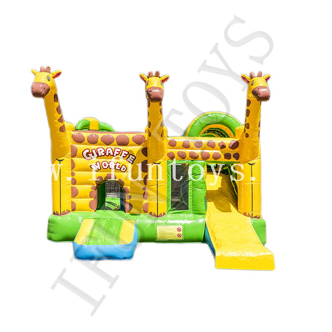 Outdoor Inflatable Giraffe Bouncy Castle / Bouncy Slide / Inflatable Funcity for Birthday Party