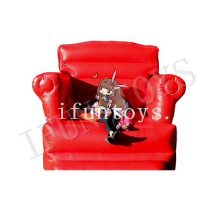 Giant Inflatable Red Sofa Chair / Inflatable King Chair / King Throne Inflatable for Sale