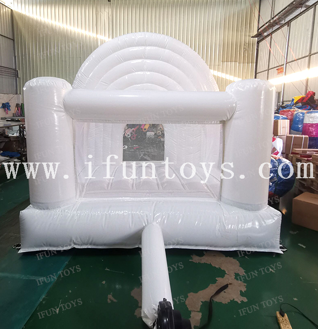 Wedding Mini Toddler Jumper Castles Small White Inflatable Bounce House Rainbow Bouncy Castle for Kids