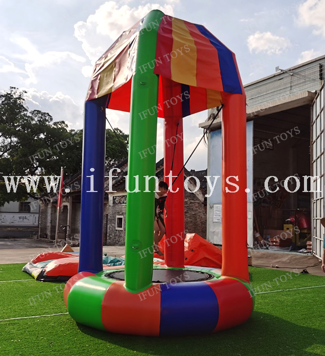 Interactive Inflatable Jumping Bungee Trampoline Bungee Exercise / Jumping Bungee Bouncy Castle with Air Pumpfor Kids