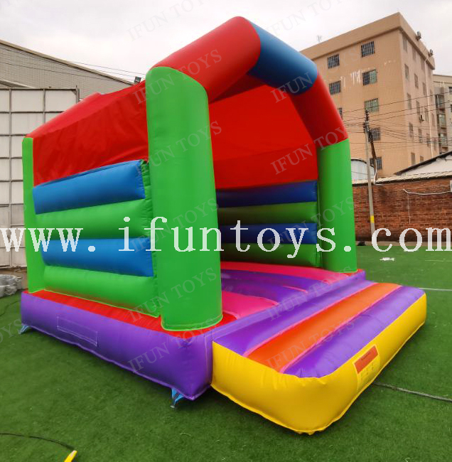 Colorful Inflatable Jumping Bouncy House Kids Trampoline Castle with Air Blower for Wedding Event Party 