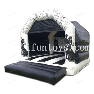 Inflatable Wedding Bouncy Castle Mr & Mrs Wedding Castle Disco Club Jumping Castle for Adults