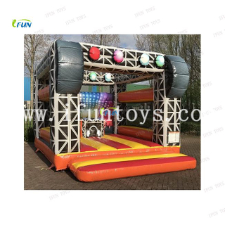 Kids mini inflatable bouncer disco tent/bounce house/DJ booth/Springkussen/jumping castle slide for huren