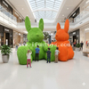 Fluffy Rabbit Inflatable Long Plush Easter Rabbit Inflatable Bunny Model Balloon for Easter Shopping Mall Center