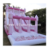Girl Pink Bouncer Slide Inflatable Double Lanes Water Slide With Pool Princess Castle Inflatable Jumping Slide with Ball Pit