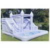 Double Lane Bouncer Combo Pastel Blue Wet Dry Inflatable Jumping Bouncy Castle with Slide and Ocean Ball Pit for Pary / Event