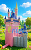 Custom Inflatable Fairytale Castle Outdoor Party Decoration Giant Pink Princess Palace for Amusement Park