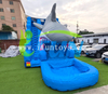 Durable Outdoor Inflatable Shark Slide with Detachable Water Pool 2 in 1 Wet and Dry Water Slide for Backyard & Event Hire