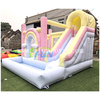 Pastel Macaron Rainbow Inflatable Bouncer Combo with Ocean Ball Pit and Slide Commercial Grade Inflatable Jumping Castle for Kids Party