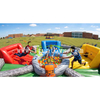 4-Player Inflatable Hungry Hippo Chow Down Game Commercial Grade Bungee Tug-O-War Sports Challenge Interactive Carnival Party Rental Bungee Running Game