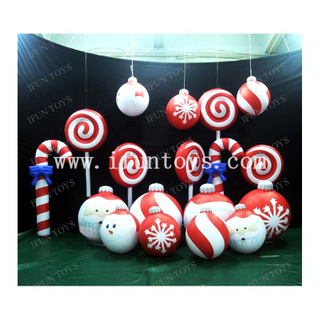 Christmas Decoration Inflatable Hanging Candy Cane Large Lollipop PVC Christmas Decor Balloons Inflatable Bouncer