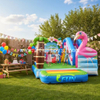 Inflatable Flamingo Bouncer Slide Combo Pink Tropical Theme Jumping Castle with Slide Heavy Duty PVC Bounce House for Party Rental Business