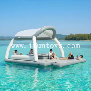 Inflatable Floating Platform Dock PVC/Vinyl Material Outdoor Use for Commercial/Residential Cabana Sofa Lounge Raft Island Tent