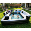 Heavy Duty PVC Inflatable Sofa Pool with Built-in Drink Cooler Lounge Chairs Air Sealed Pillows Commercial Giant Inflatable Lounge Pool for Backyard Party