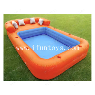 Backyard Inflatable Sofa Pools with Inflatable Pillow and Cup Holder for Summer Party Outdoor Relaxation