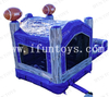 Football Combo Dual Lane Inflatable Football Bouncy House Dry / Wet Bouncy Castle with Slide and Pool