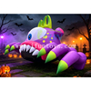 Outdoor Giant Advertising Inflatable Cyclops Monster With LED Light Halloween Haunted House Inflatable Roof Purple One Eyed Monster