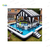 Backyard Inflatable Pool Bar Swimming Pool Inflatable Bar Tent Blow up Pub Platform With Seats for Adults Yard Party