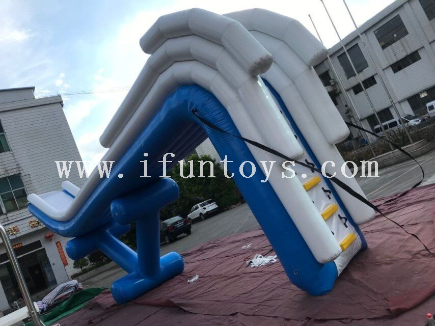 Funny inflatable floating yacht slide/inflatable pontoon slide/Inflatable floating water slide for boat