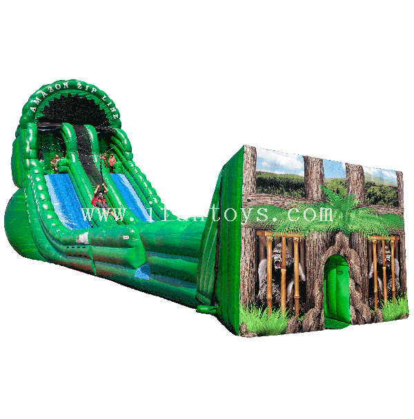 Outdoor inflatable Zip Line slide /giant inflatable slide for kids and adults