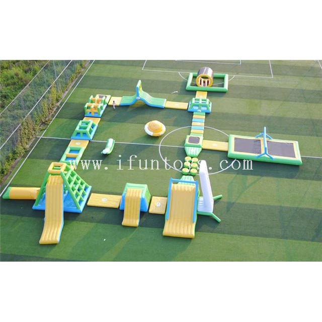 Giant inflatable rapids waterpark aqua floating island amusement park playground for family
