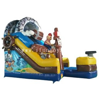 Inflatable Pirate Ship Slide / Pirate Theme Inflatable Dry Slide / Inflatable Pirate Boat Slide Combo for Kids