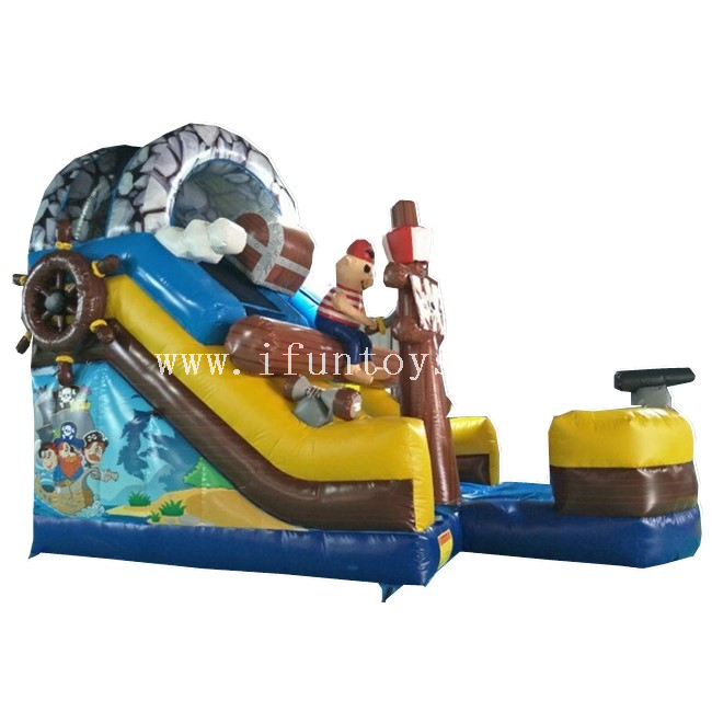 Inflatable Pirate Ship Slide / Pirate Theme Inflatable Dry Slide / Inflatable Pirate Boat Slide Combo for Kids