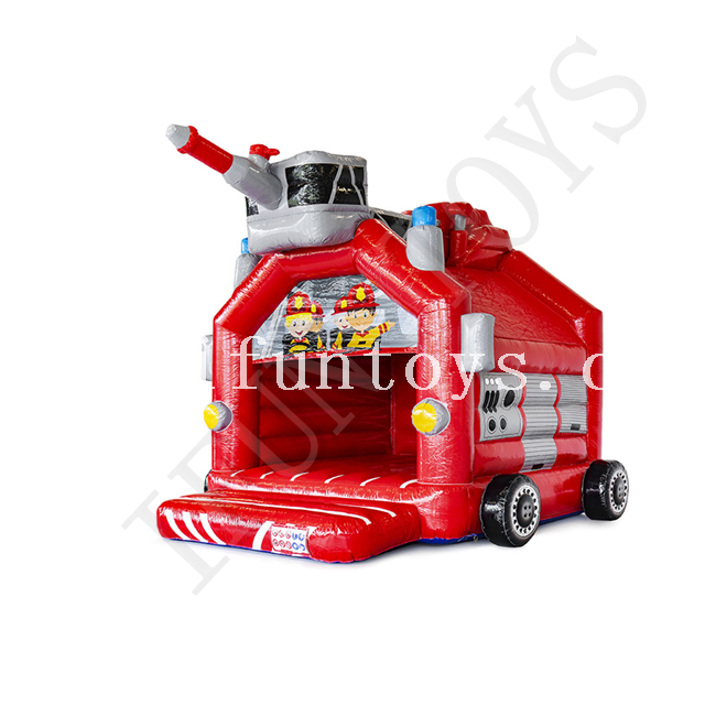 Cheap Inflatable Fire Truck Bounce House / Kids Inflatable Jumping Castle for Sale