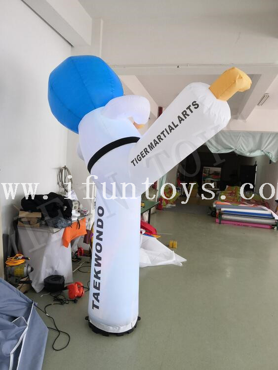 Kicking Club Decoration Cartoon LED Inflatable Taekwondo Boy / Inflatable Karate Guy