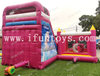 Frozen Theme Inflatable Jumping House with Slide Pink Bouncer Slide Combo Princess Bouncy House for Girls' Birthday Party