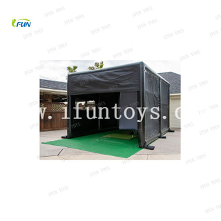 Mobile Garden Inflatable Golf Training Hitting Cage/Golf Simulator Driving Range Enclosure Tent For Party