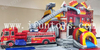 Fire House Combo Inflatable Fire Truck Bounce Castle with Slide Jumper Bouncer Slide Combo for Kids and Adults