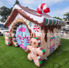 Xmas Themes Gingerbread House Inflatable Candy House Santa Grotto for Christmas Decoration