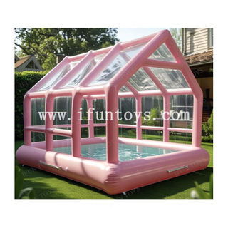 Backyard Inflatable Greenhouse Pool with Canopy Cover Large Inflatable Pool UV-Resistant Outdoor Inflatable Pool Tent