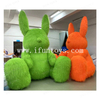 Fluffy Rabbit Inflatable Long Plush Easter Rabbit Inflatable Bunny Model Balloon for Easter Shopping Mall Center