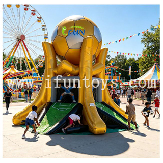 Interactive 4-in-1 Inflatable Soccer Game with PVC Tarpaulin Easy Setup for Commercial Outdoor & Beach Carnivals