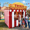 Carnival Ticket Tent Red And White Striped Event Booth Commercial Grade Inflatable Kiosk Inflatable Concession Stand