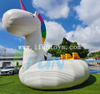 Hot Summer Large Inflatable Unicorn Water Trampoline with Inflatable Slide Combo Floating Aqua Park Equipment for Lake Sea
