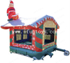 Holiday Themed Christmas Bounce House Inflatable Santa Jumping Castle Jumping Trampoline for Children