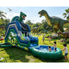 Heavy Duty T-Rex Inflatable Jurassic Park Water Slide Custom Durable PVC Tarpaulin Inflatable Slide with Removable Pool